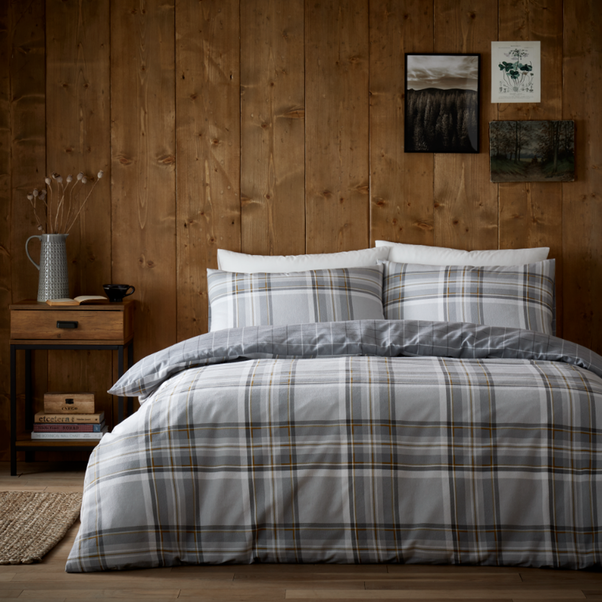 Albany Grey 100 Brushed Cotton Reversible Duvet Cover And Pillowcase Set Dunelm - Duvet Bedding Sets Grey Albany Grey 100 Brushed Cotton Reversible Duvet Cover And Pillowcase Set Dunelm - Duvet Bedding Sets Grey
