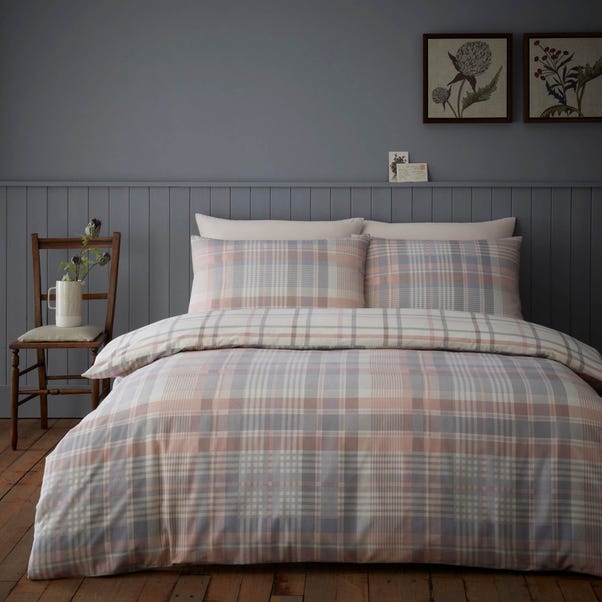 Neve Blush 100 Brushed Cotton Reversible Duvet Cover And Pillowcase Set Dunelm Brushed Cotton Reversible Duvet Cover, Blush Pink And Grey Bedding Dunelm