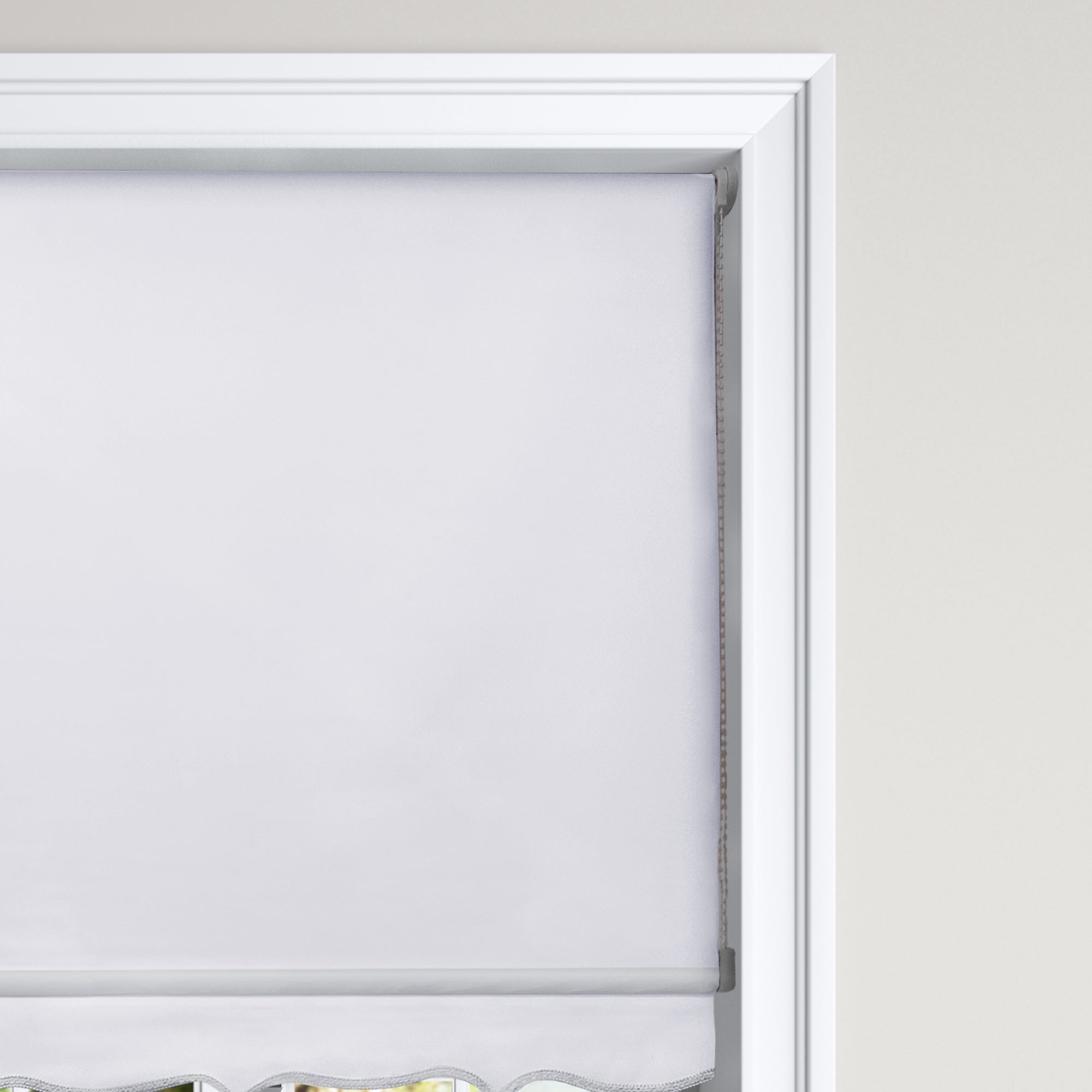 Scalloped White Roller Blind | Dunelm