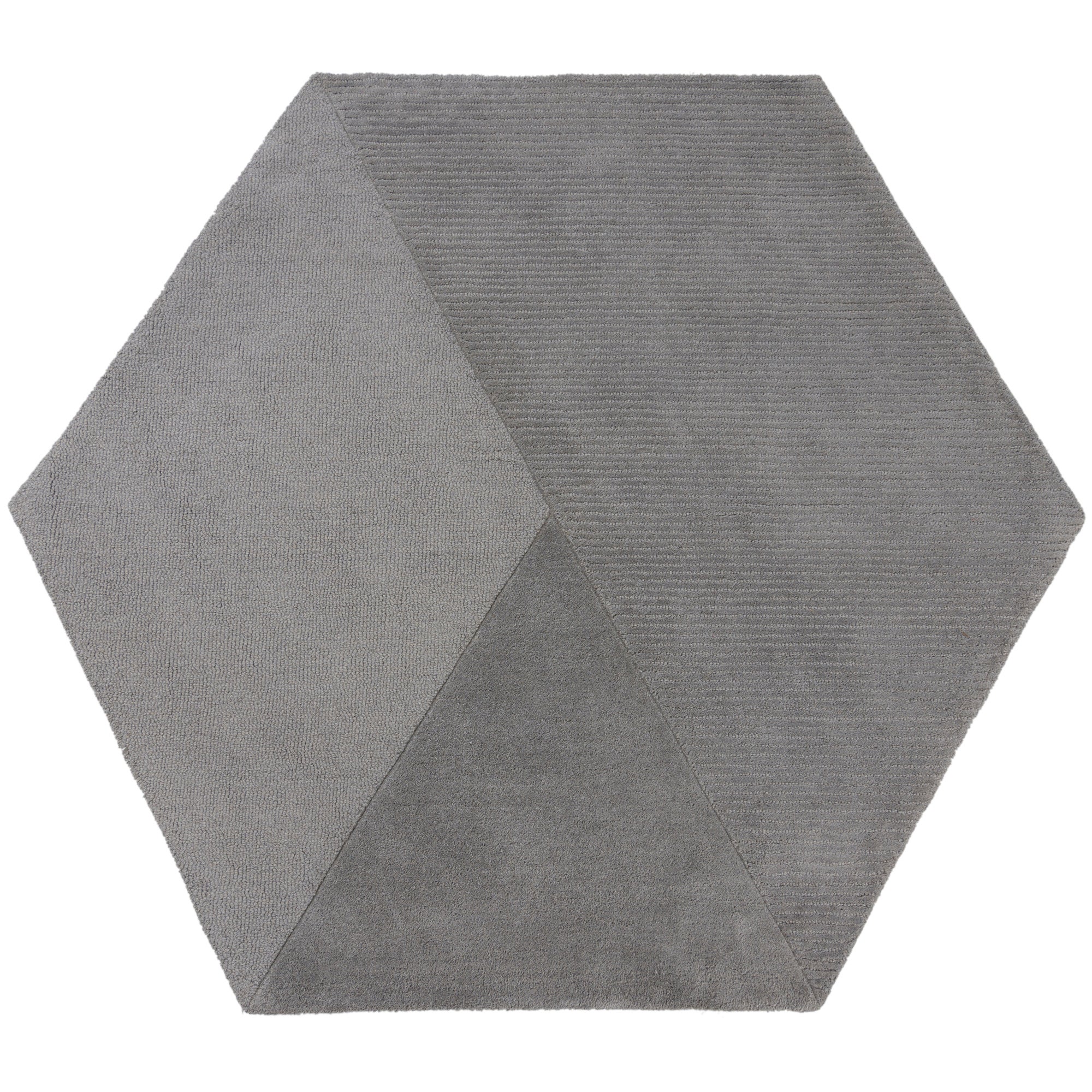 Rebel Wool Hexagon Rug Grey