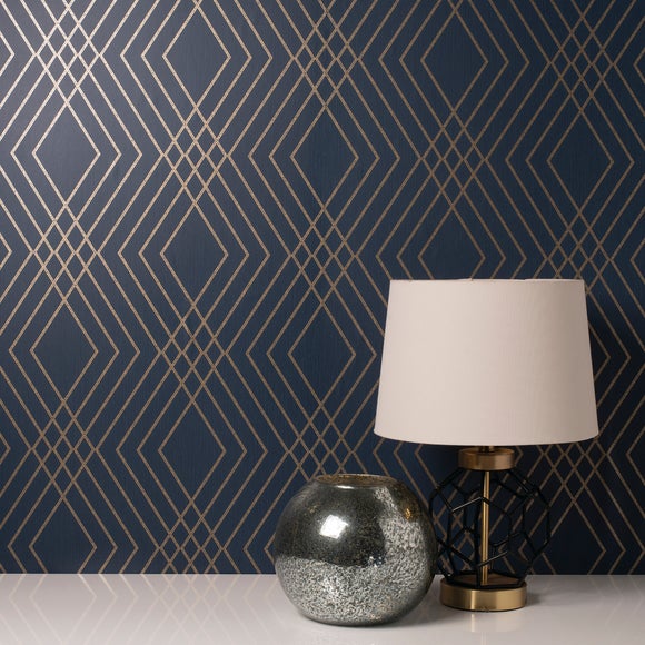 Beautiful Navy and Gold Wallpaper For Your Home  Wallsauce AE