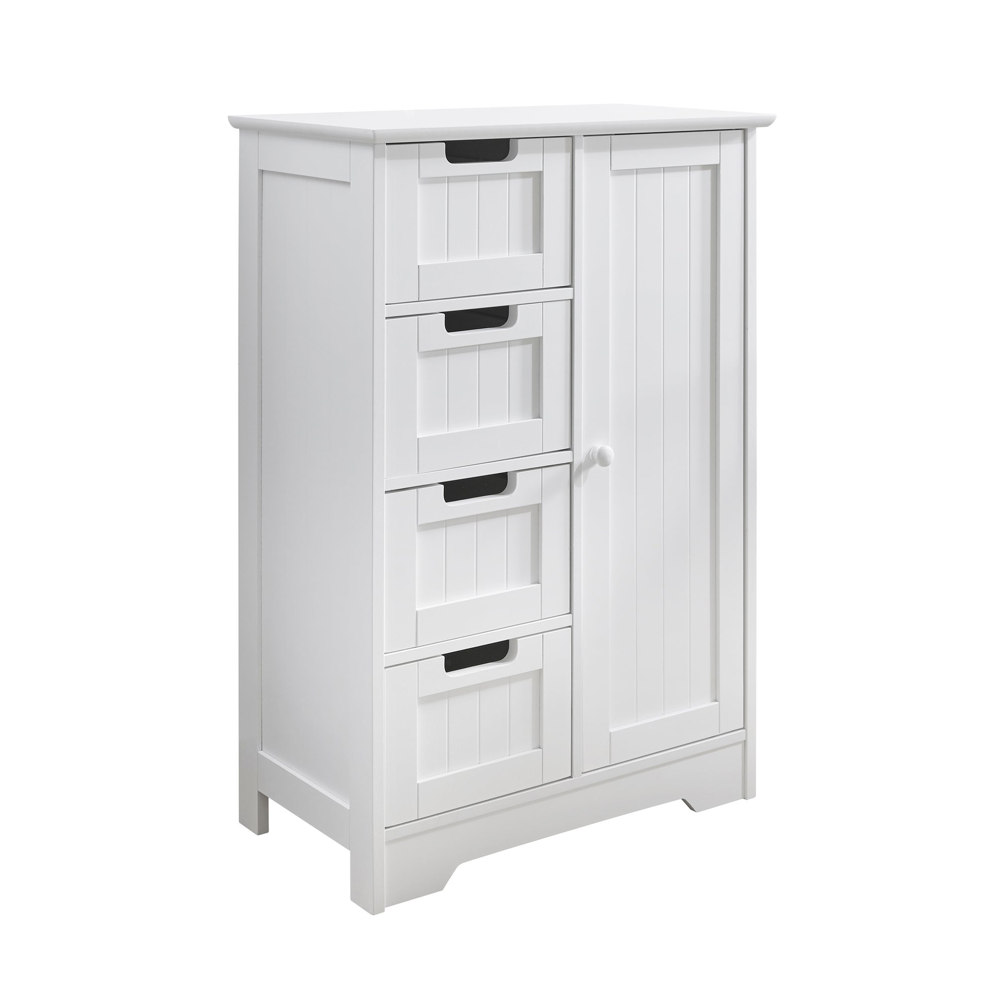 Photos - Display Cabinet / Bookcase Cabinet White 4 Drawer Storage  White 