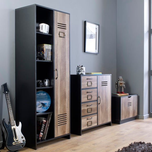 Single door clearance black wardrobe