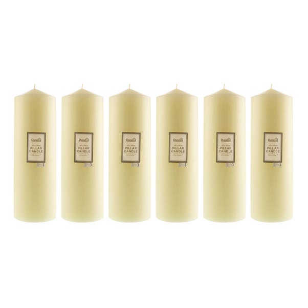 Pack of 6 Church Candles 10cm x 30cm Cream