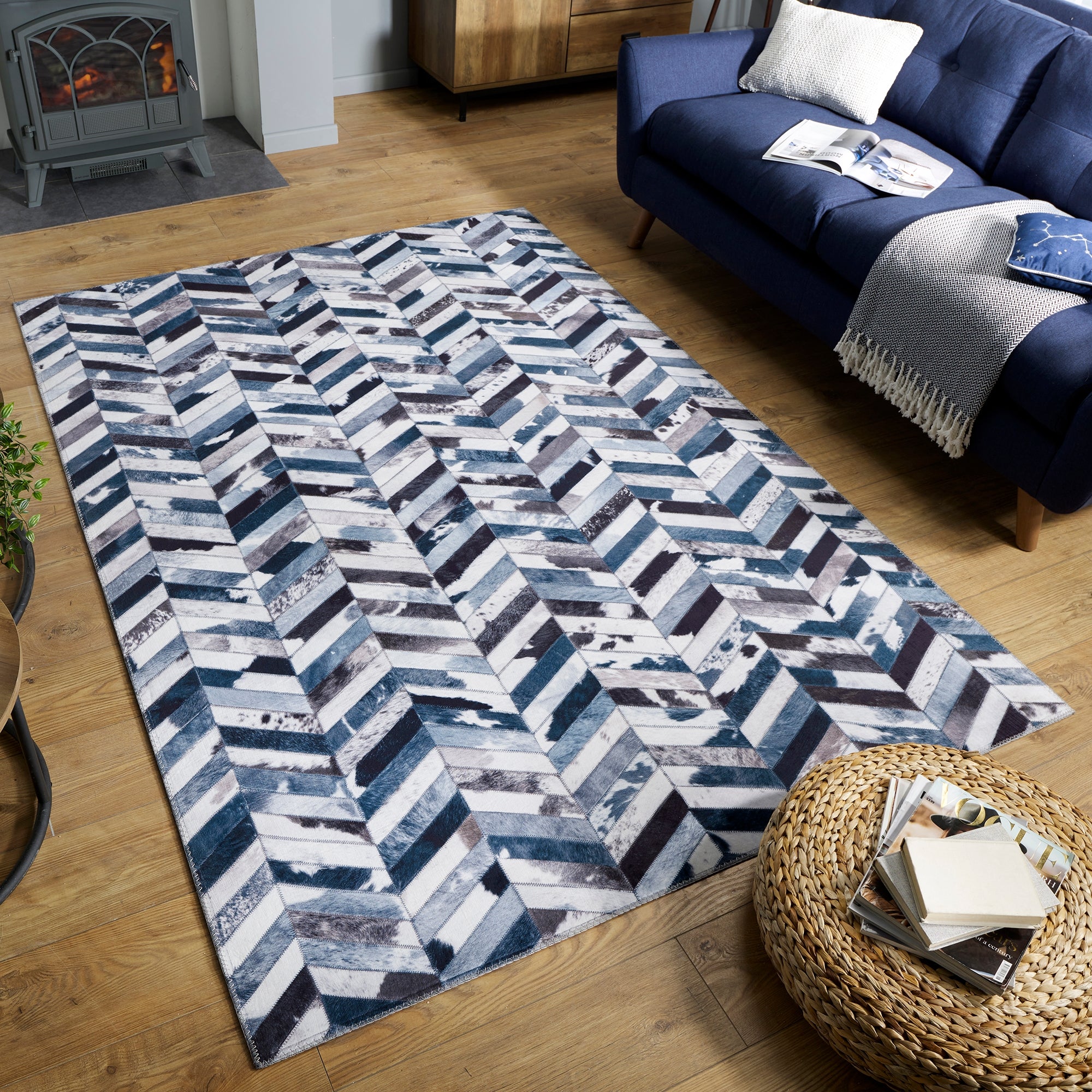 Jesse Faux Hide Rug | Dunelm