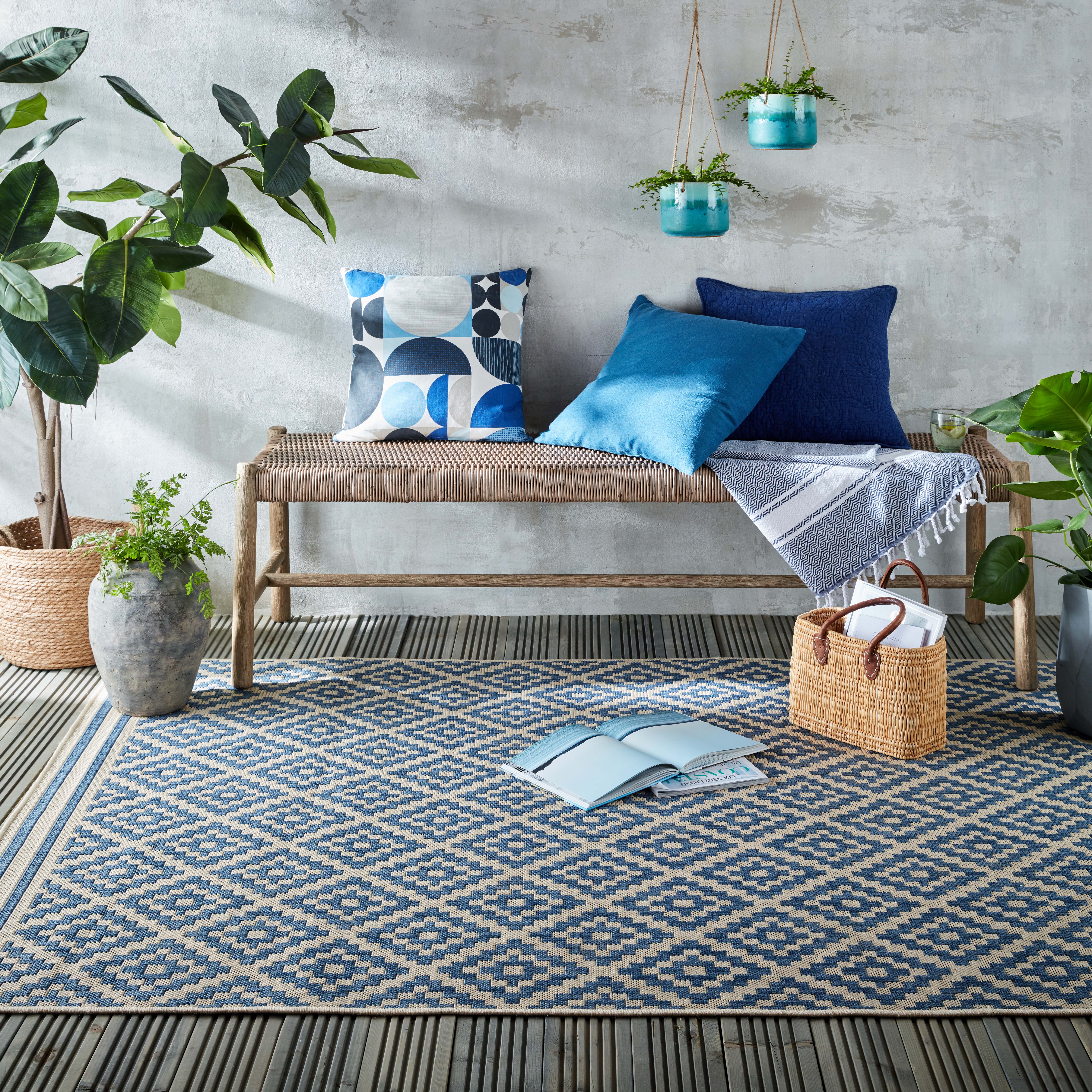 Moretti Indoor Outdoor Rug Blue And Grey