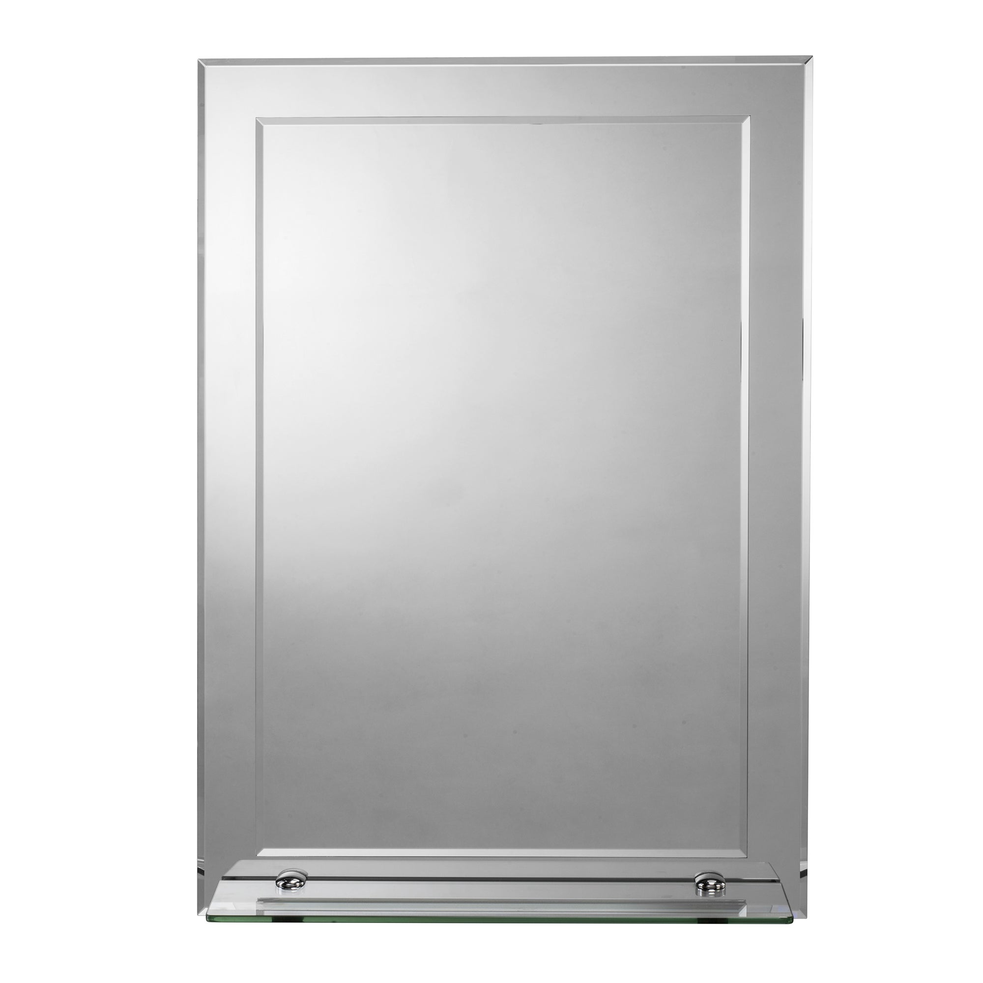 Devoke Rectangular Mirror With Shelf Silver