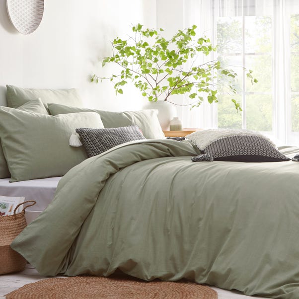 Stonehouse Sage 100 Cotton Duvet Cover And Pillowcase Set Dunelm Stonehouse Sage 100 Cotton Duvet Cover, Sage Green Bedding And Curtains