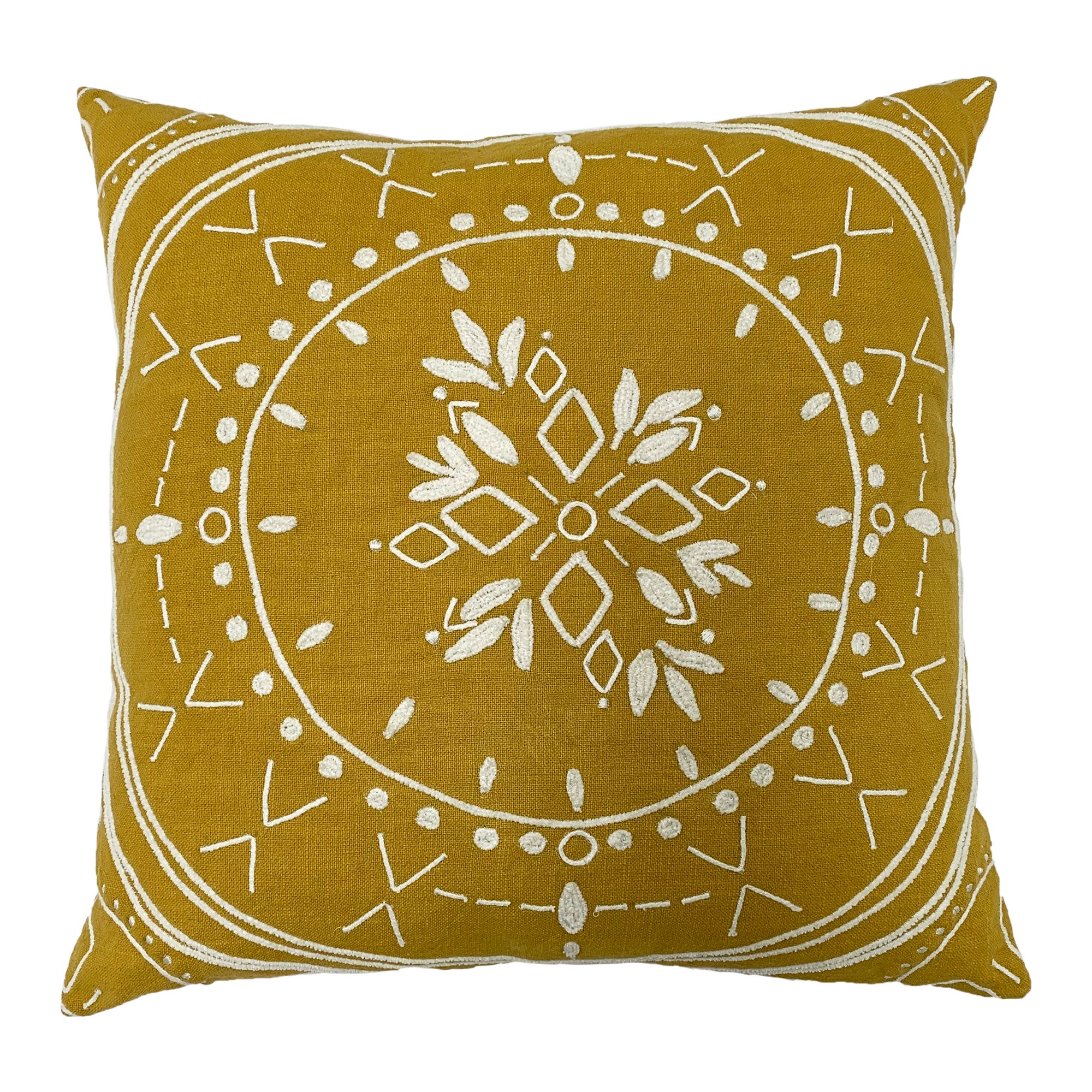Furn Mandala Ochre Cushion Yellow