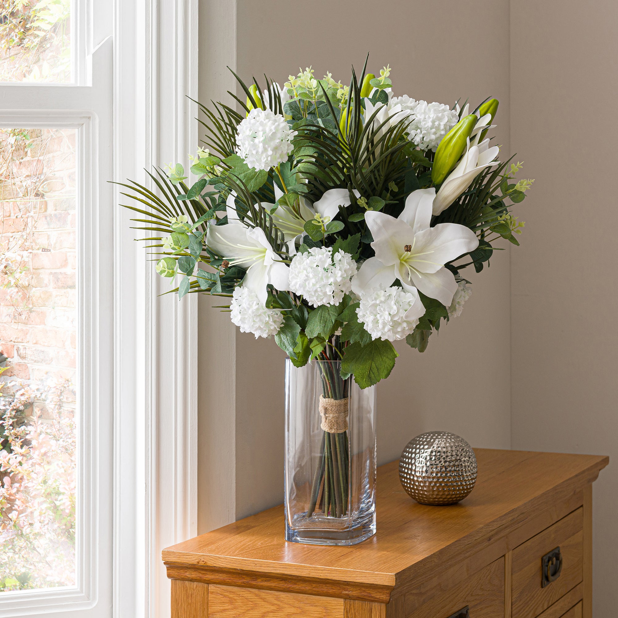 Florals Forever Artificial White Grace Lily Luxury Bouquet