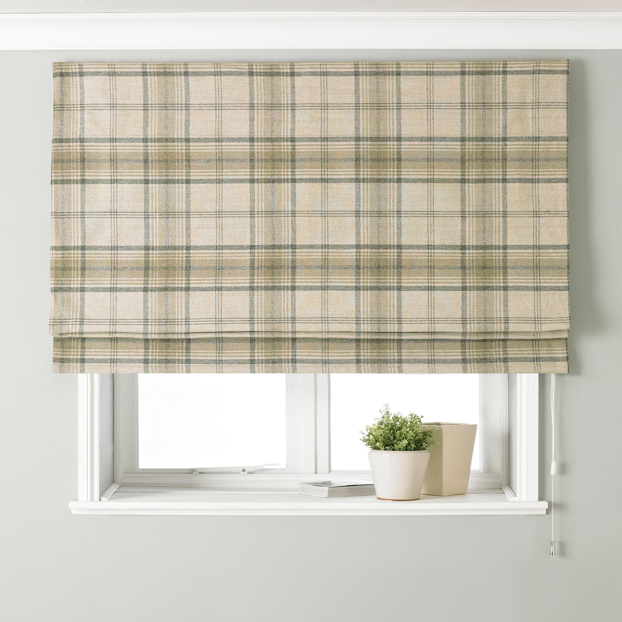 Photos - Blinds A&D Aviemore Natural Roman Blind Beige, Brown and Black 