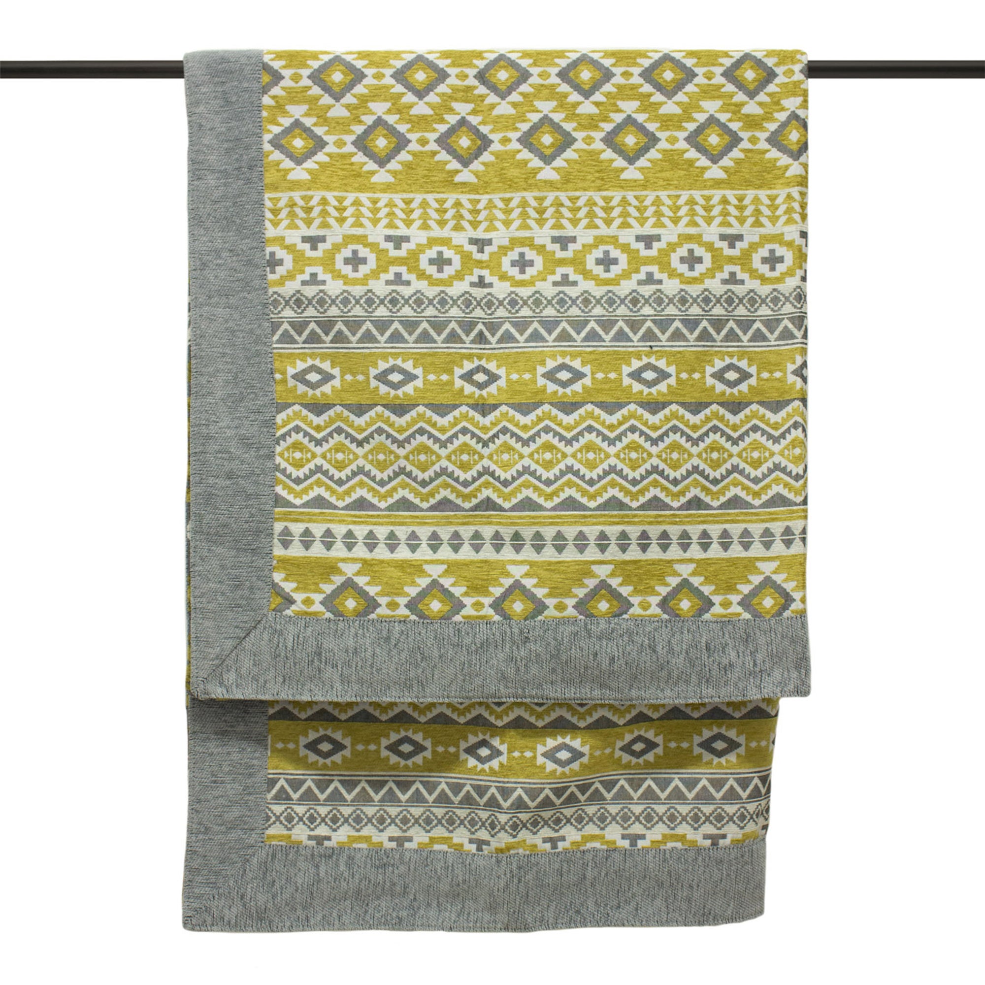 £24.00 for Navajo grey and ochre throw grey and yellow | deal-direct.co.uk