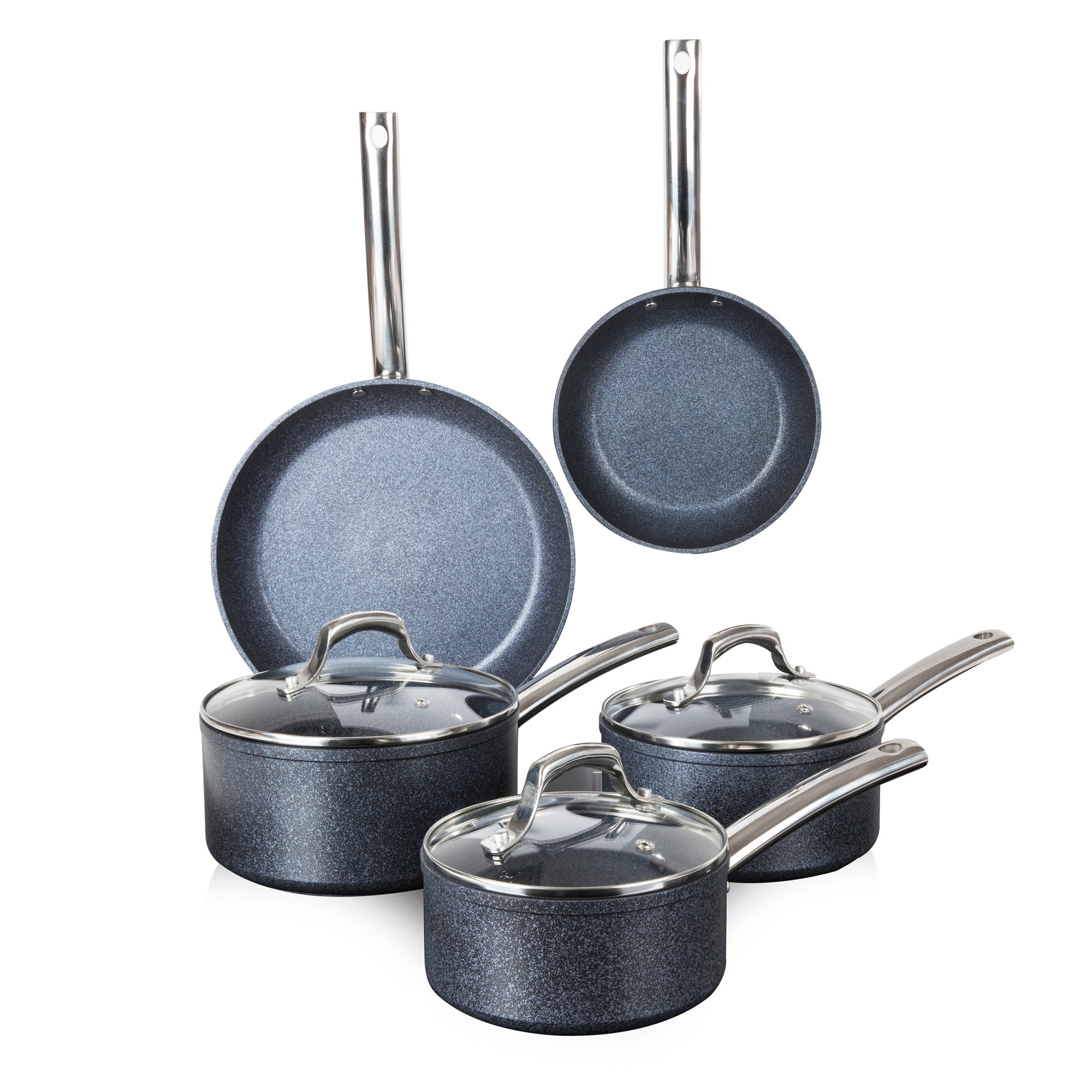 TruStone Non-Stick Aluminium Violet Black 5 Piece Pan Set