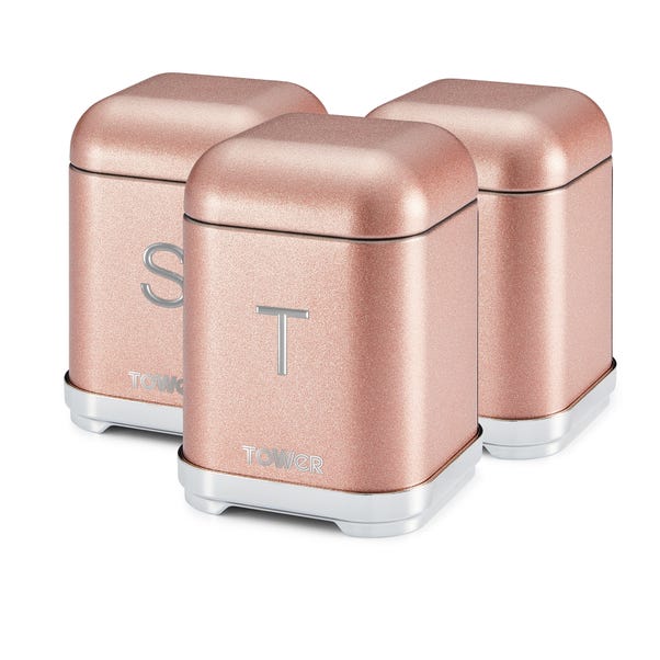 Glitz Blush Pink Set of 3 Canisters image 1 of 8