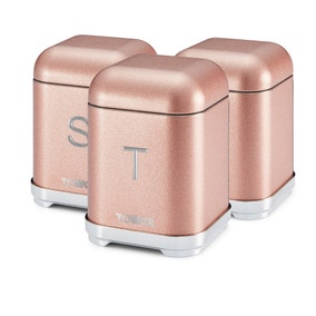Glitz Blush Pink Set of 3 Canisters
