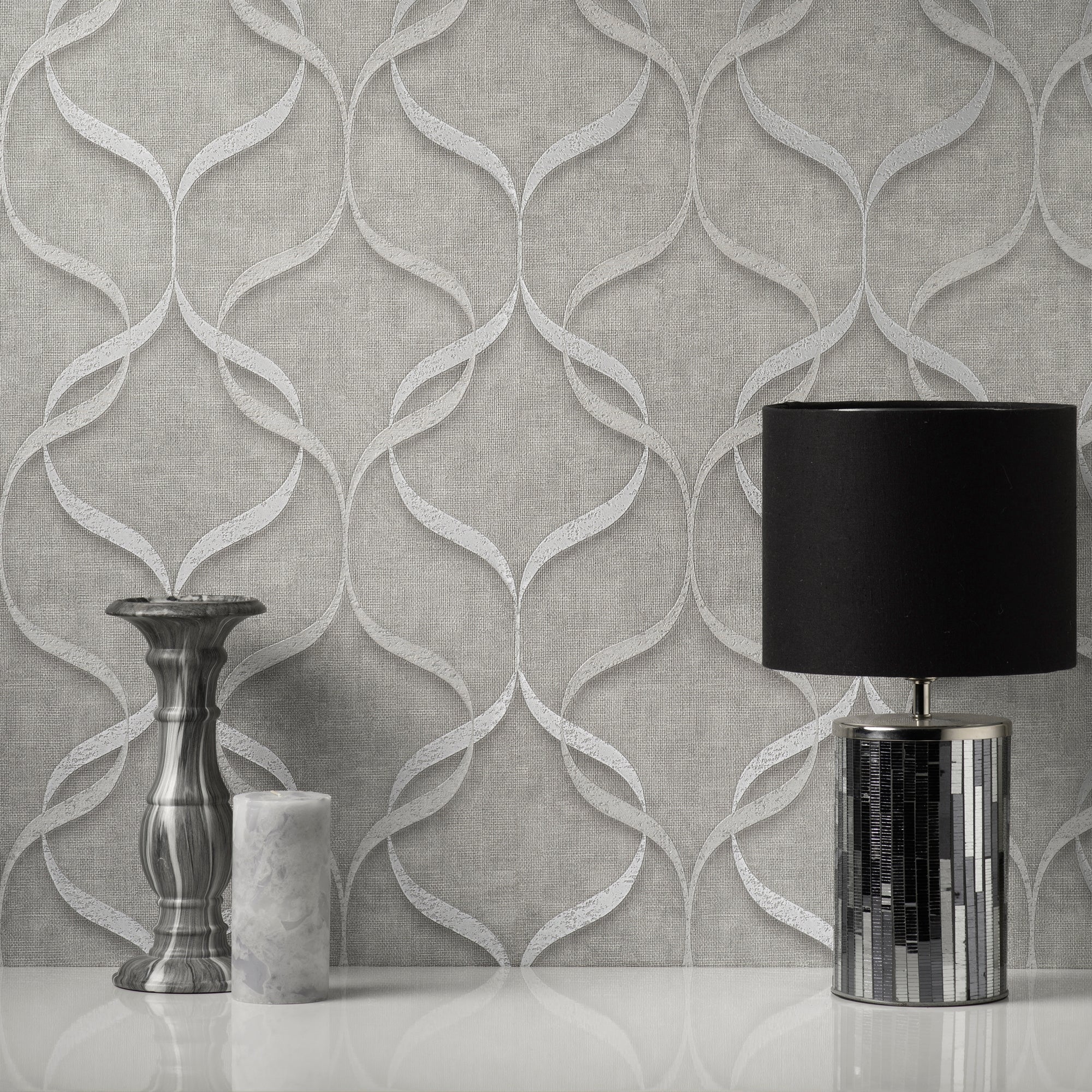 Click to view product details and reviews for Milano Wave Grey Vinyl Wallpaper Grey And White.