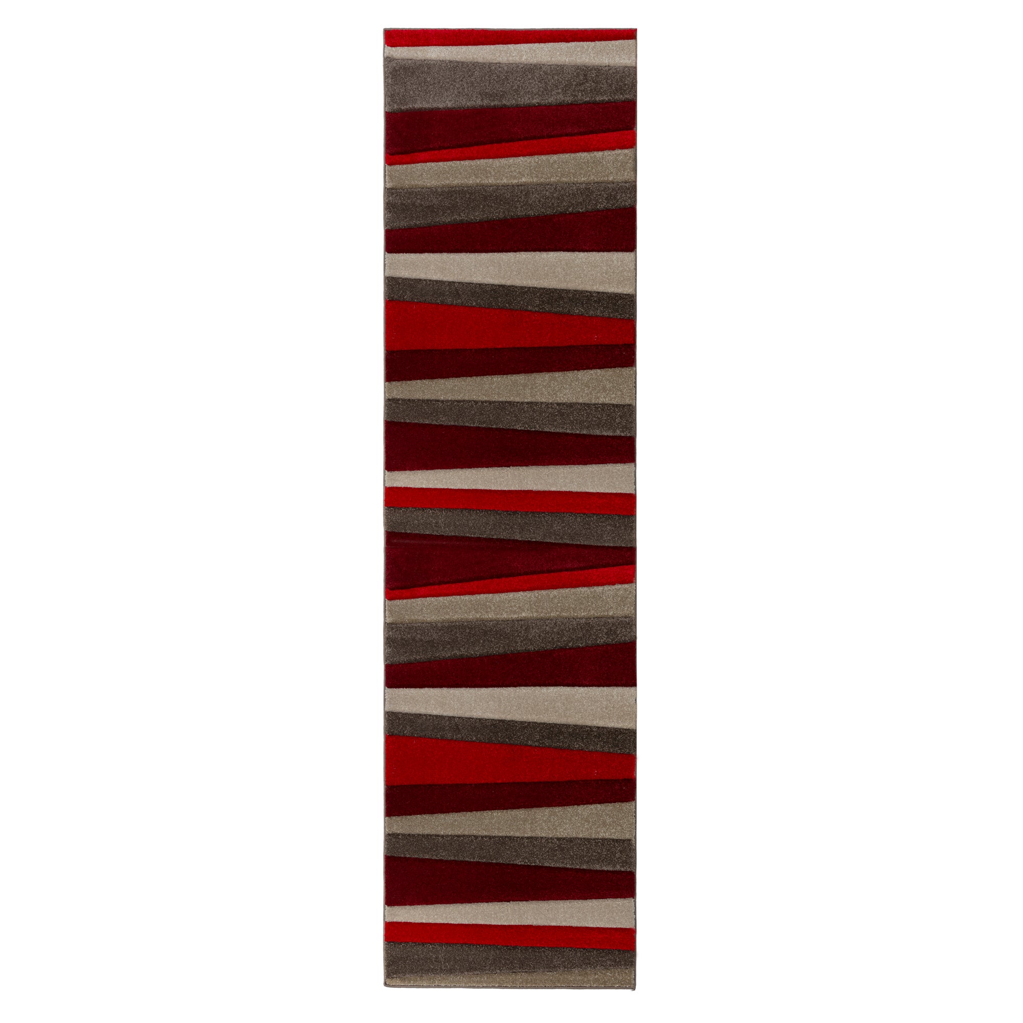 Pico Stripe Runner Red Grey And Brown
