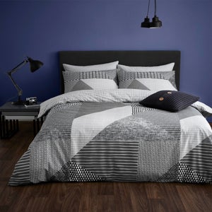 Catherine Lansfield Larsson Geo Reversible Duvet Cover And Pillowcase Set