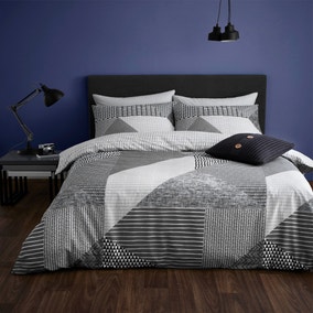 Catherine Lansfield Larsson Geo Grey Duvet Cover and Pillowcase Set