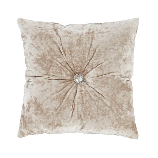 Catherine Lansfield Natural Crushed Velvet Cushion Natural