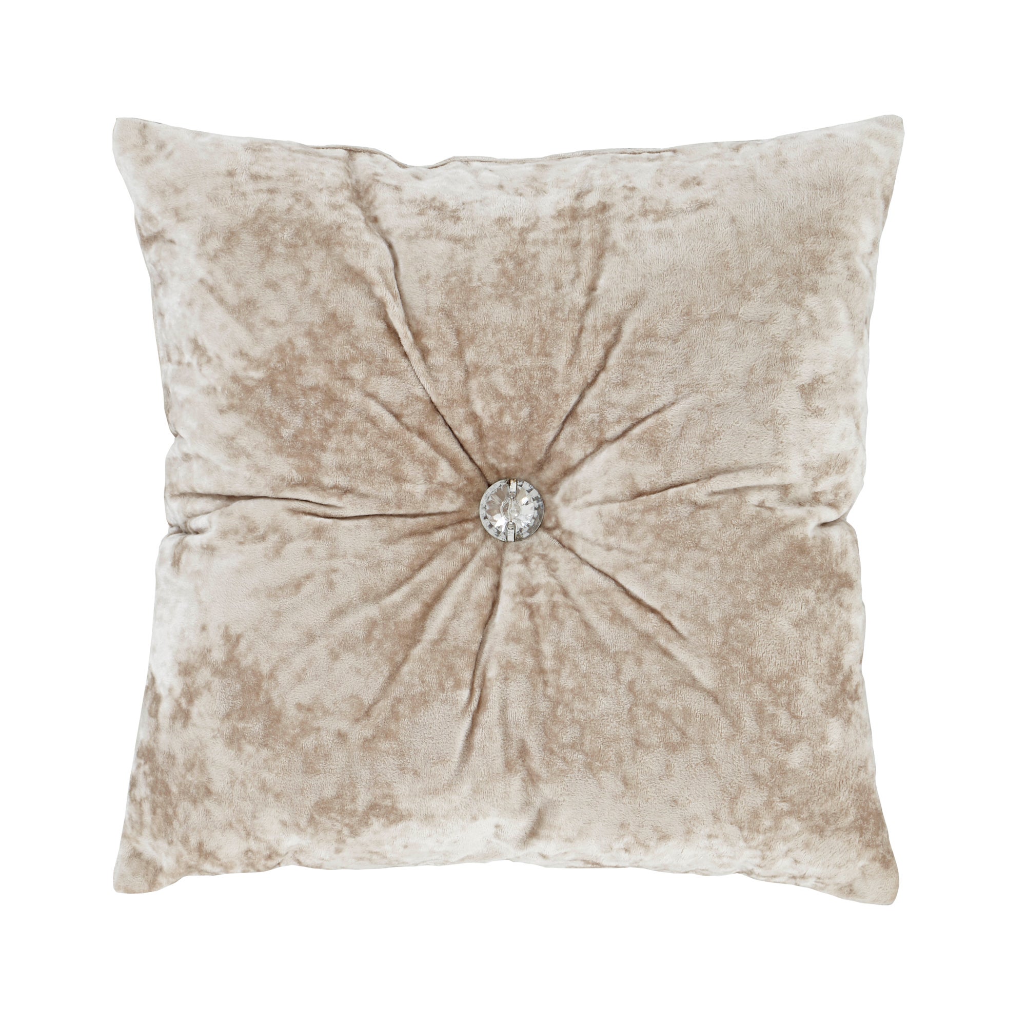 Photos - Pillow Catherine Lansfield Natural Crushed Velvet Cushion Beige 
