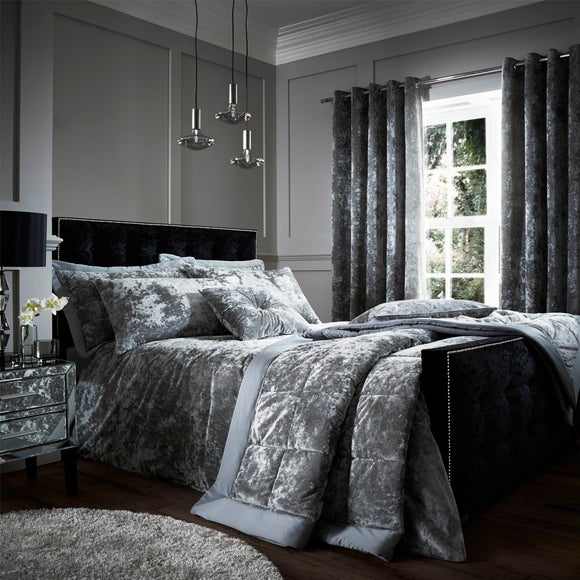 Click to view product details and reviews for Catherine Lansfield Crushed Velvet Duvet Cover And Pillowcase Set.