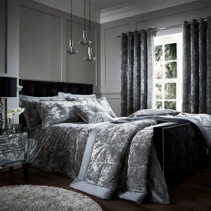 Catherine Lansfield Crushed Velvet Duvet Cover And Pillowcase Set