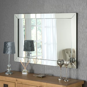 Yearn Angled Rectangle Overmantel Wall Mirror