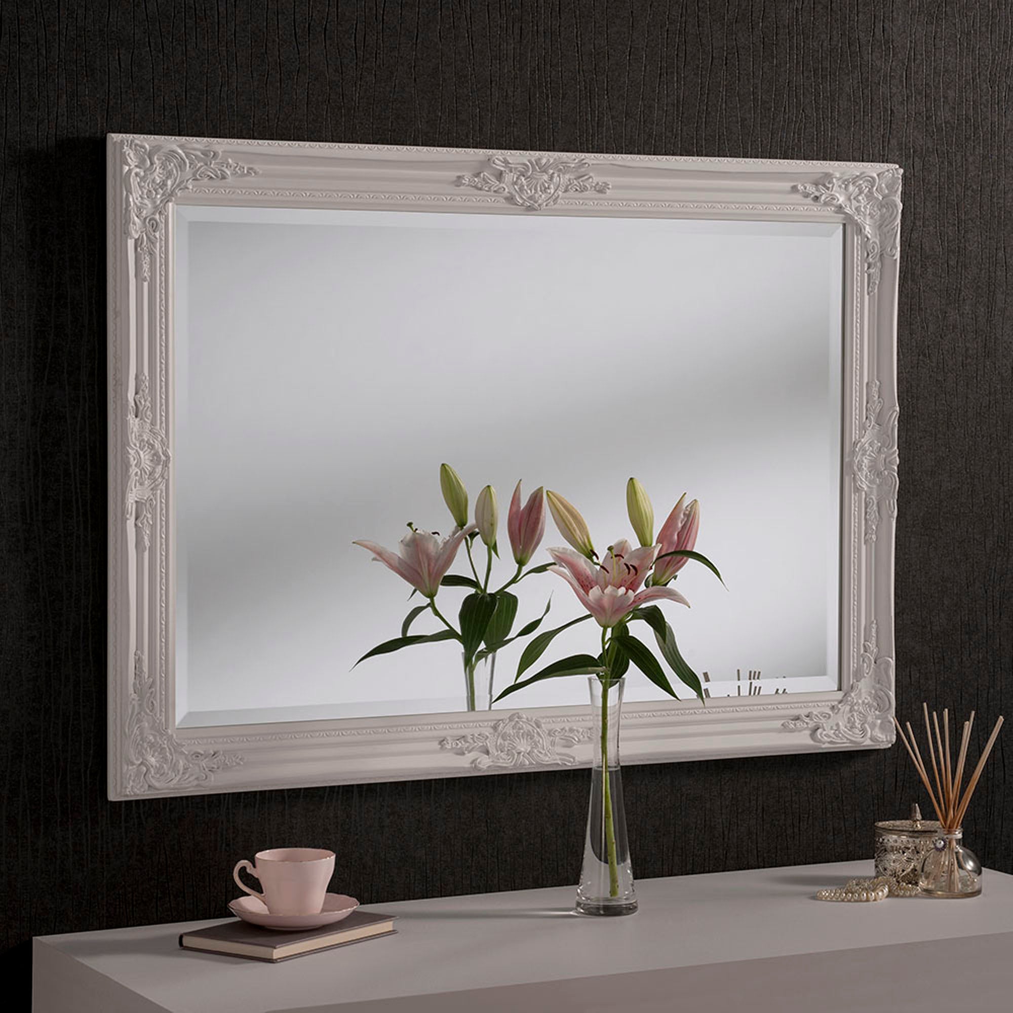 Yearn Florence Rectangle Mirror White 104x73cm White