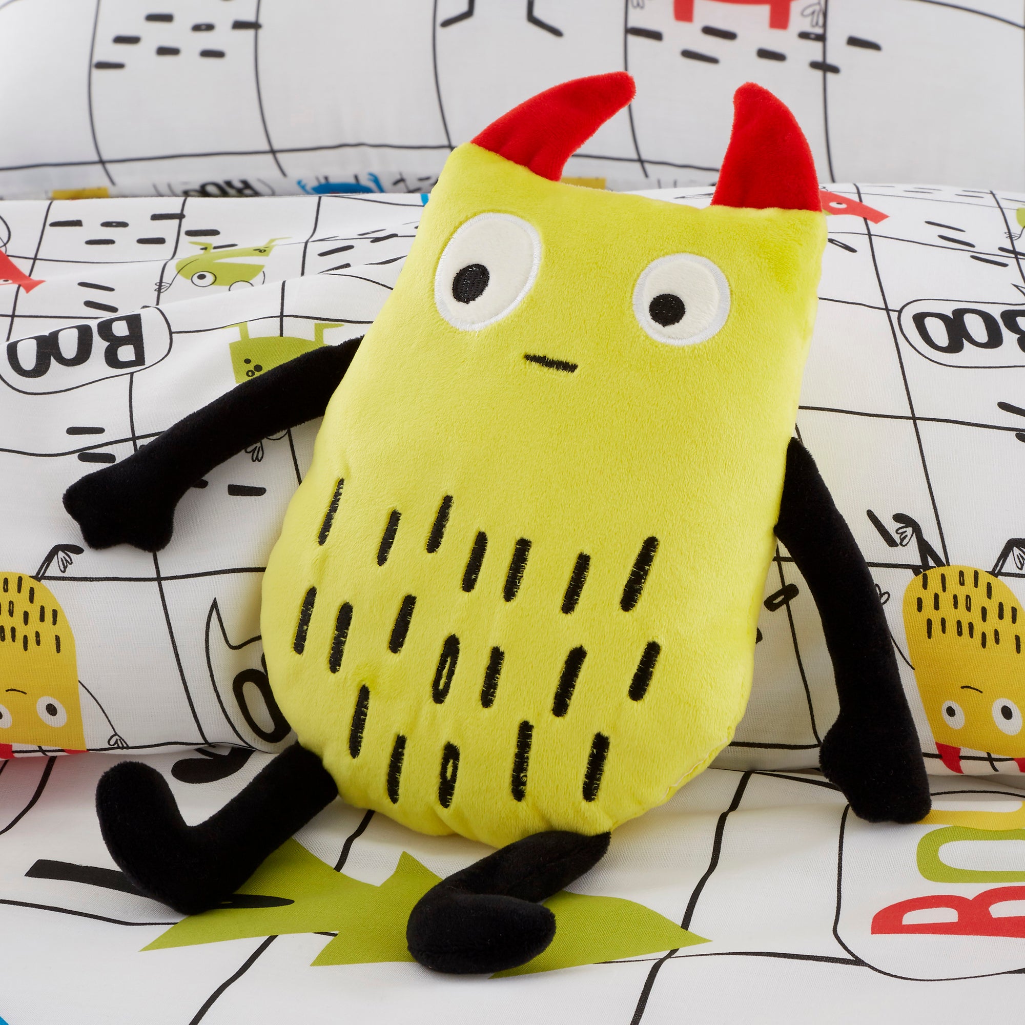 Cosatto Monster Mob Cushion Yellow Red And Black