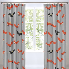 Cosatto Mister Fox Pencil Pleat Curtains Dunelm Cosatto Mister Fox Pencil Pleat, Orange Nursery Curtains