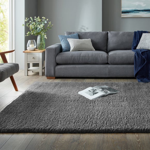 large thick grey rug