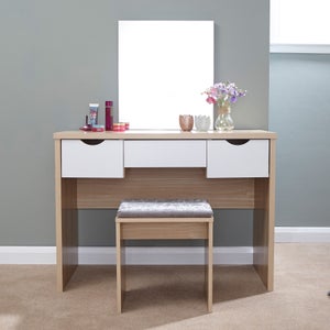 Elizabeth 3 Drawer Dressing Table Set With Mirror