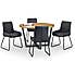 Brooklyn Round Dining Table with 4 Soho Chairs Oak (Brown)