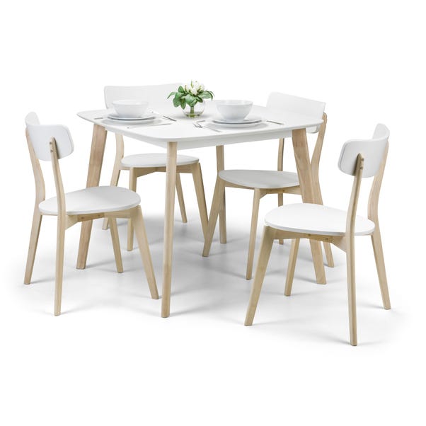 Casa Dining Table with 4 Chairs White