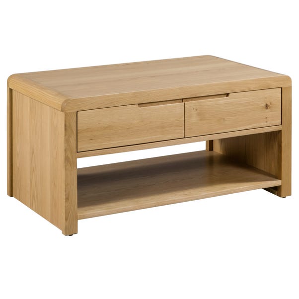 Curve Oak Coffee Table Dunelm, Coffee Table Rounded Edges With Storage