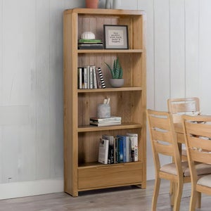 Curve Tall Bookcase- Oak