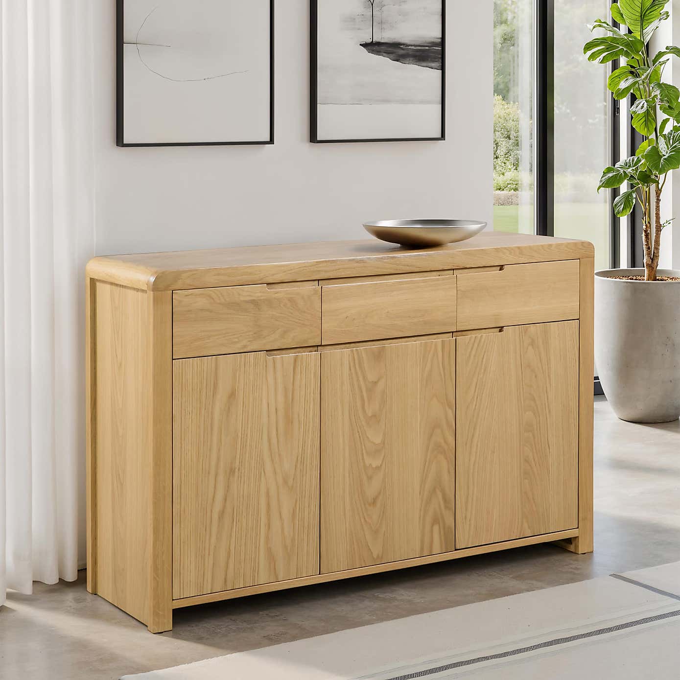 Curve Oak Sideboard Dunelm Curve Oak Sideboard Dunelm