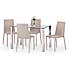 Enzo Glass Dining Table with 4 Jazz Chairs Grey