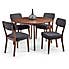 Farringdon Dining Table with 4 Chairs Walnut (Brown)