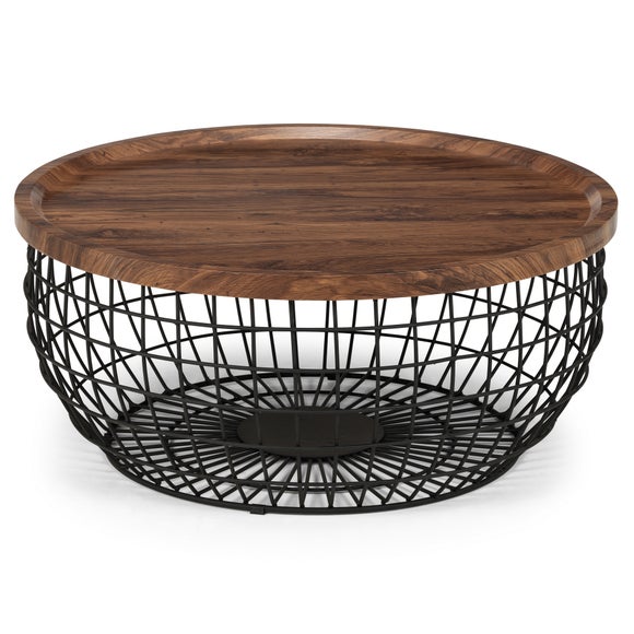 Black basket on sale coffee table