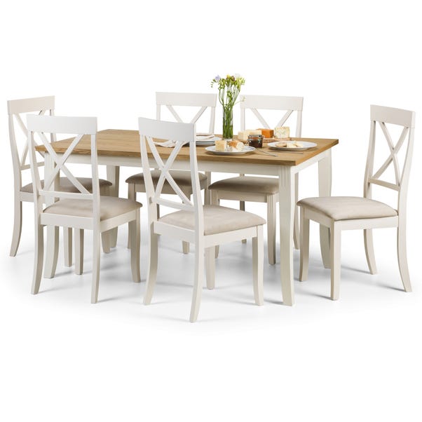 Davenport Dining Table with 6 Chairs Ivory