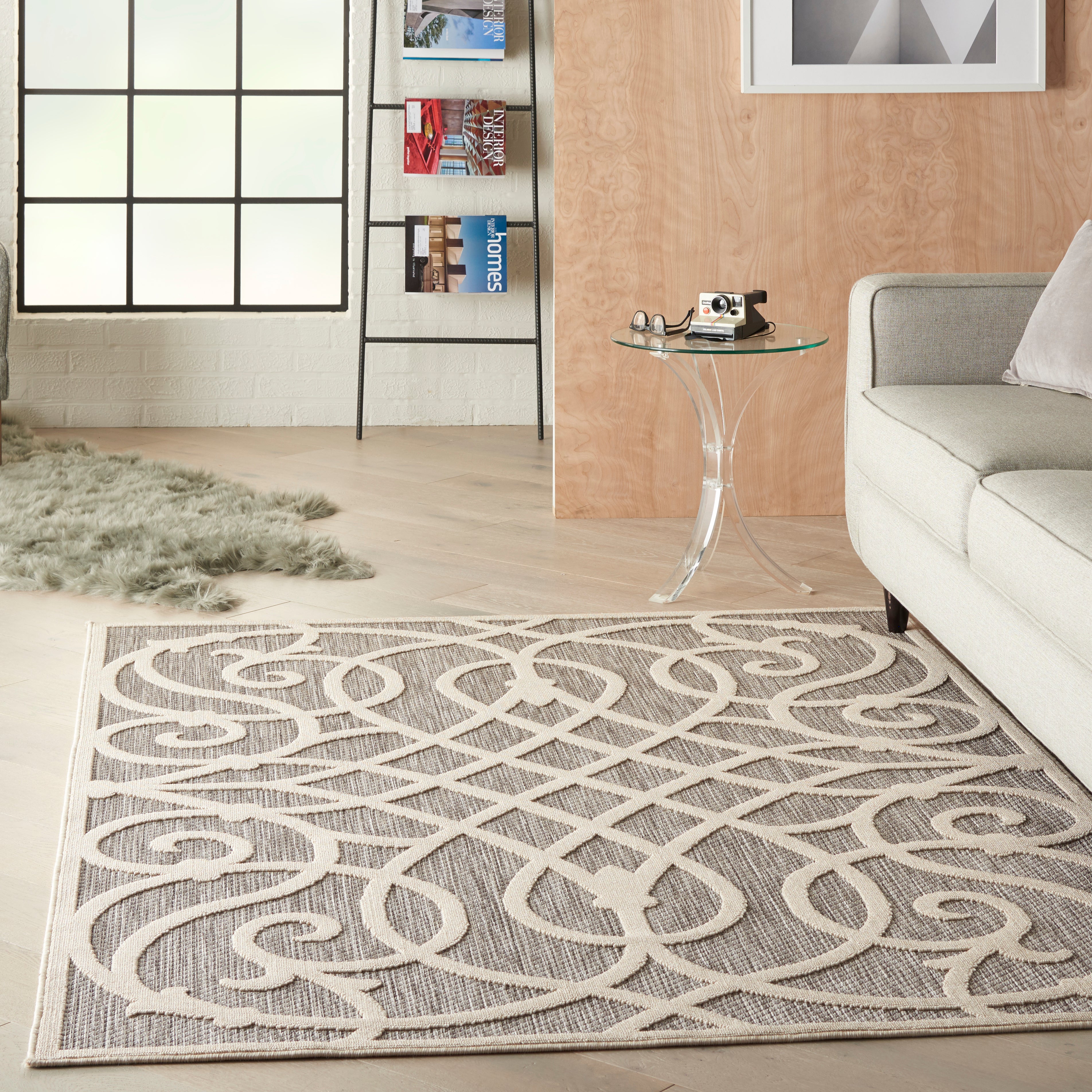 Cozumel Scroll Indoor Outdoor Rug Cozumel Scroll Grey