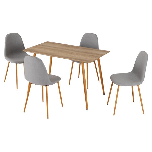 Barley Rectangular Dining Table with 4 Chairs, Grey image 1 of 9