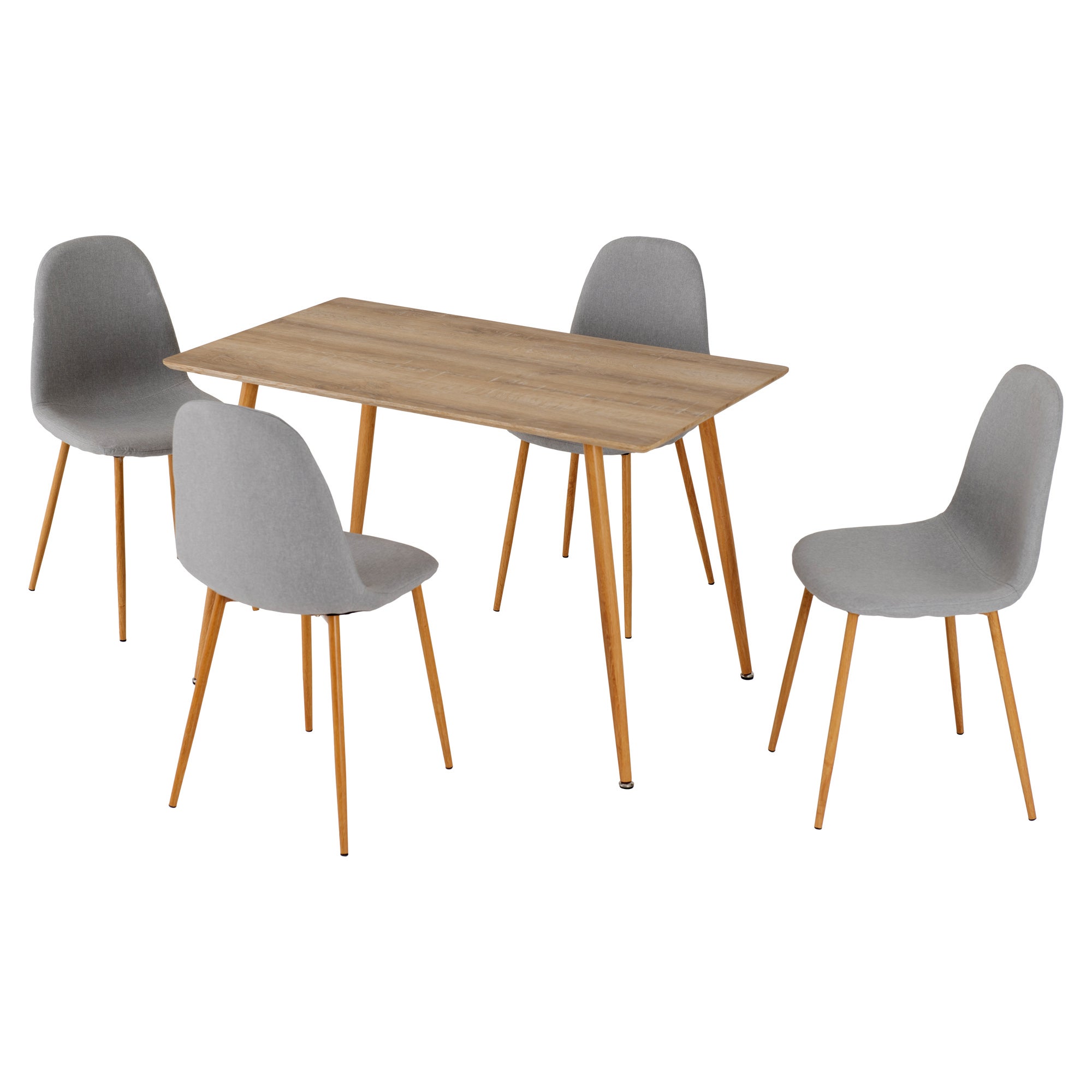 Barley Rectangular Dining Table With 4 Chairs Grey Brown