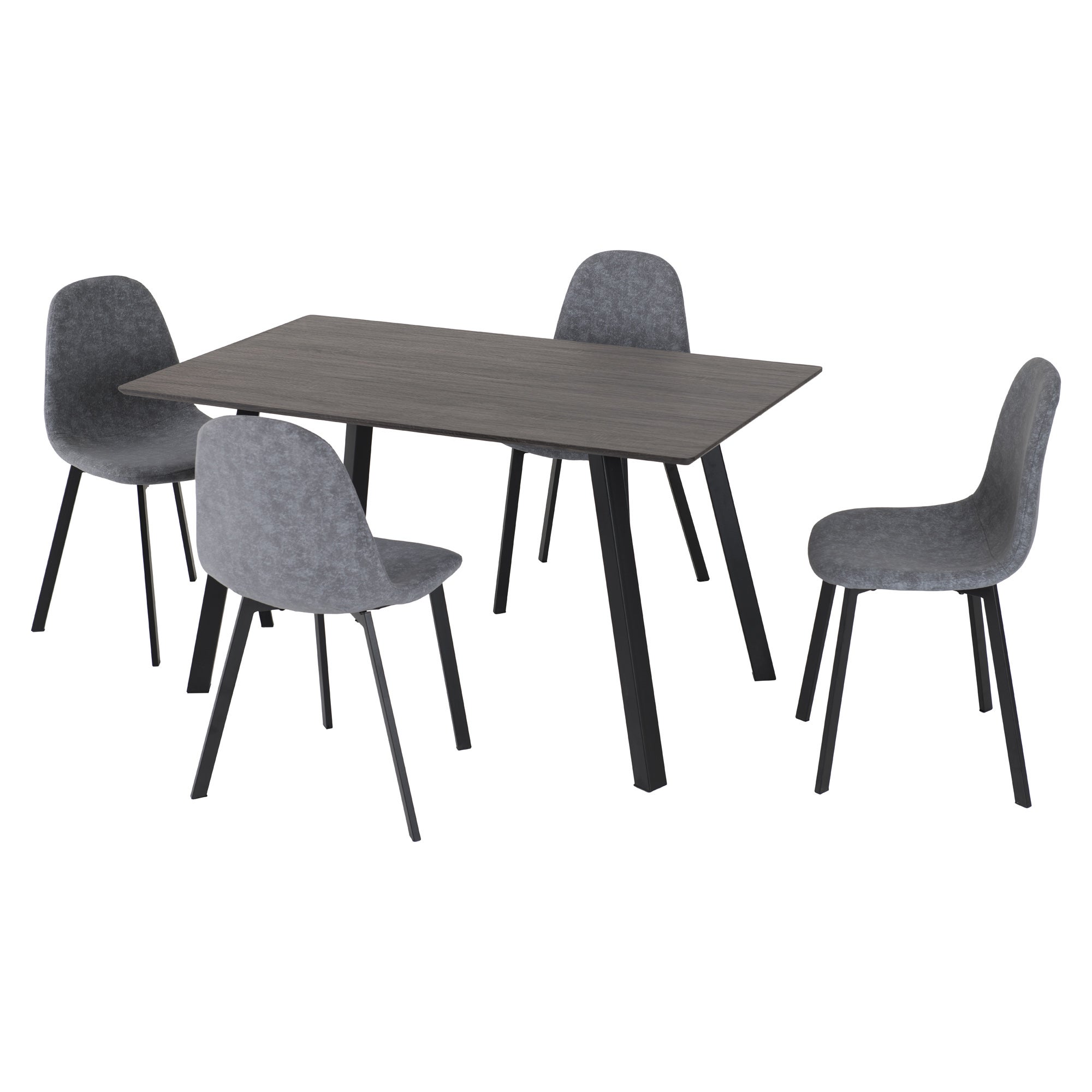 Berlin Rectangular Dining Table With 4 Chairs Black Black