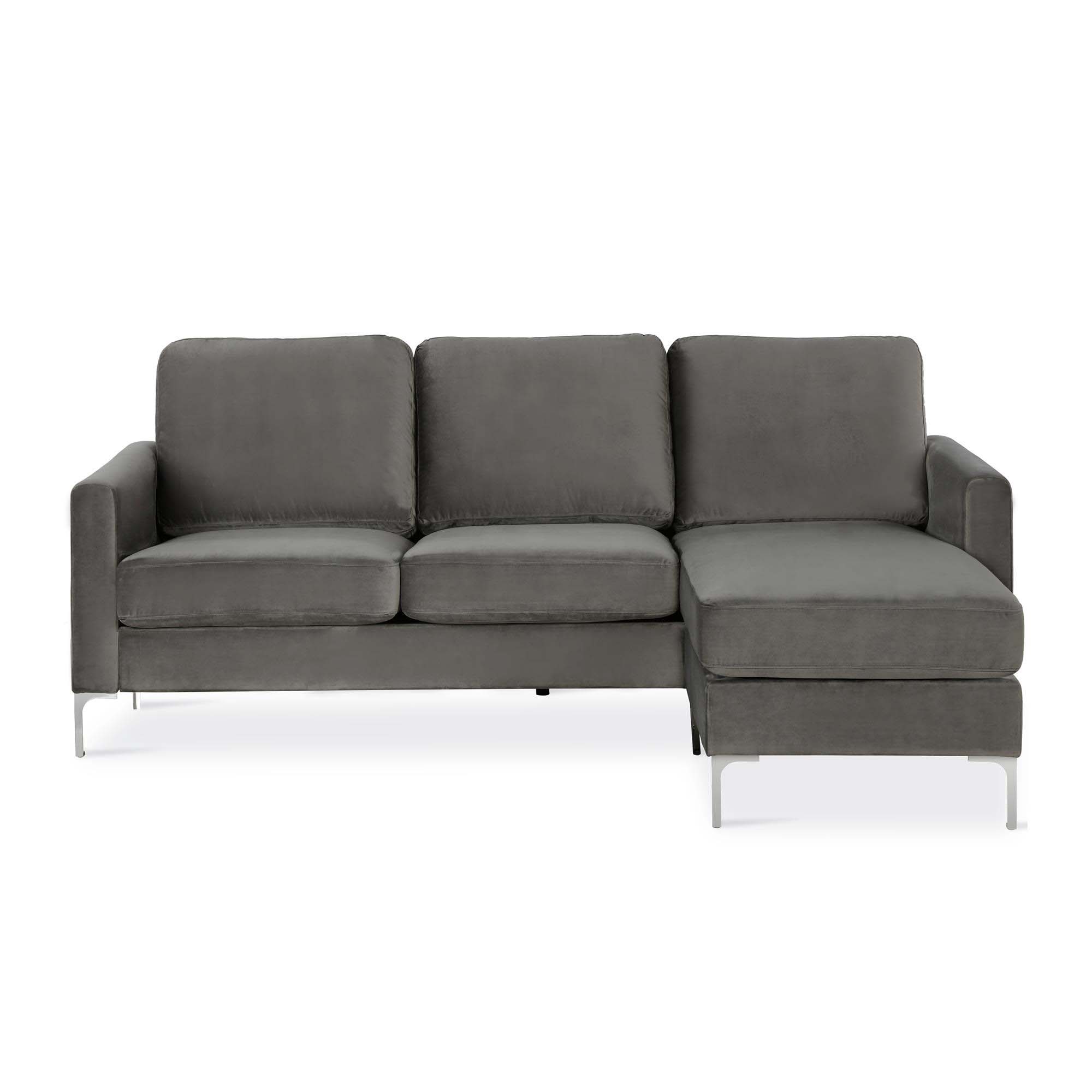 Chapman Velvet Reversible Corner Sofa Grey