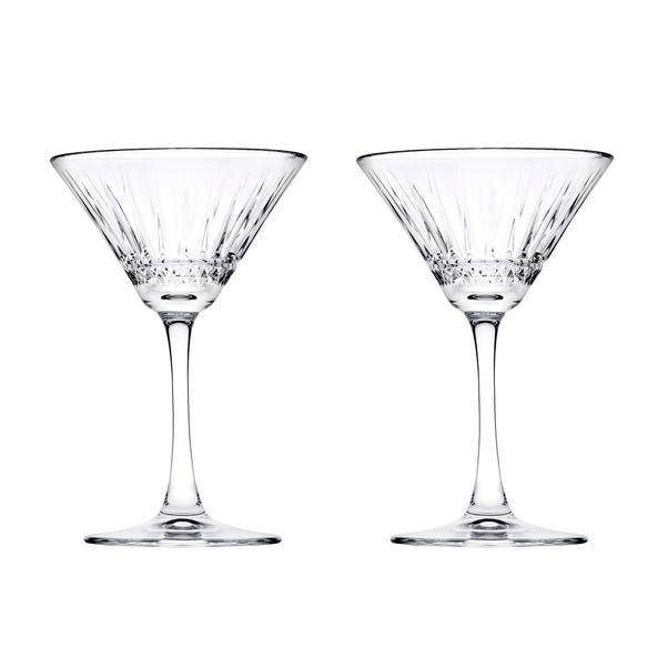 Set of 2 Elysia Martini Glasses Clear