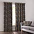 Palm Charcoal Eyelet Curtains  undefined