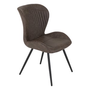 Quebec Set Of 4 Dining Chairs- Brown Faux Leather
